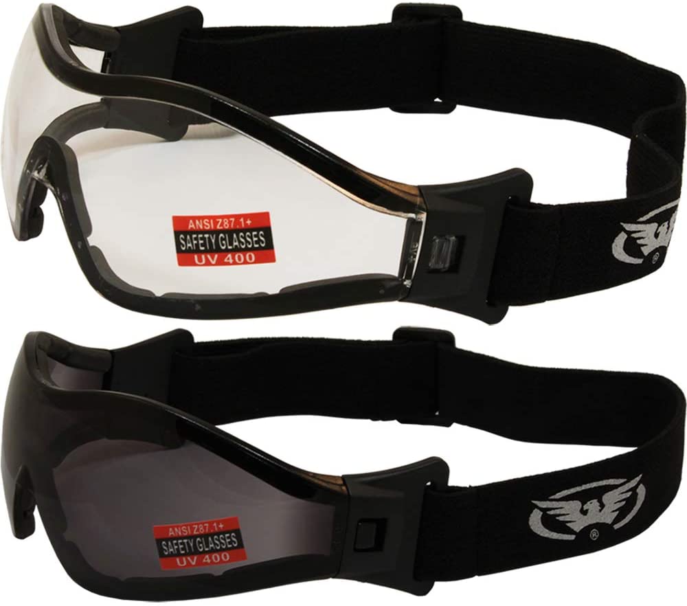 Global Vision 2 Pair Z-33 Motorcycle Goggles